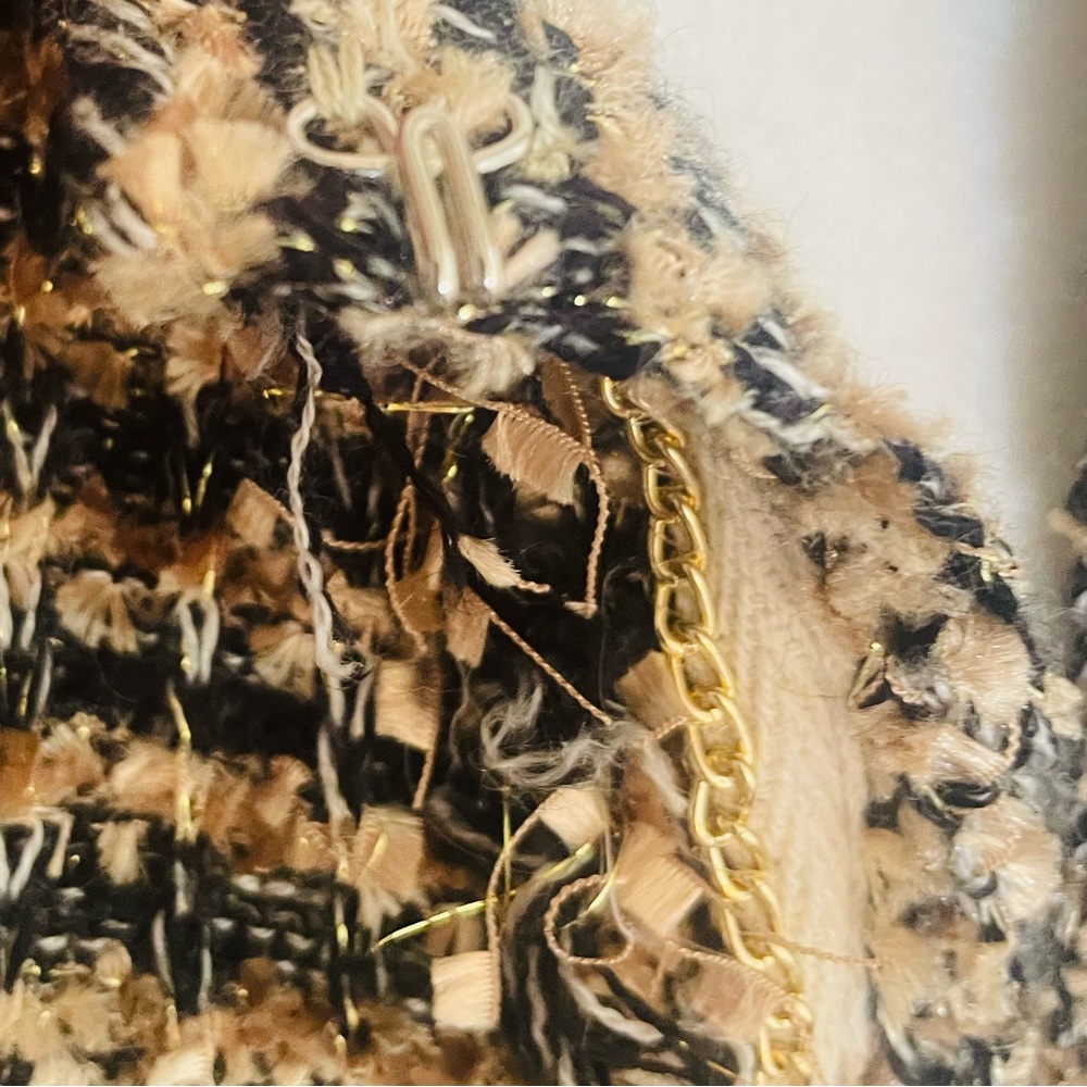 Beulah Style S/M inspired tweed long cardigan. With chain detail & more - Picture 10 of 10